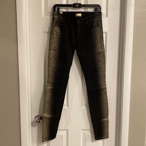 MOTHER Black & Gold Jeans